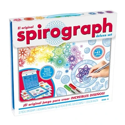 Afbeelding van Spirograph Deluxe kids Set Spirograaf Tekenset Art Design Voor Kinderen vanaf 8 jaar En Volwassene 45 delig