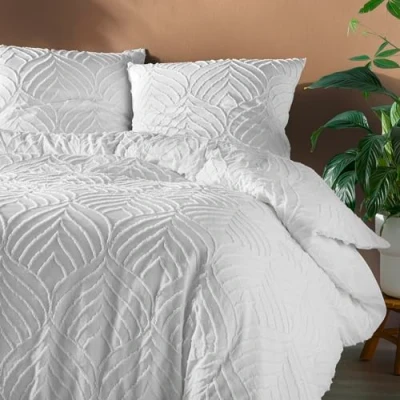 Afbeelding van douceur d&#039;intérieur, 3 delige set (240 x 220 cm) Heltie wit, microvezel tufted