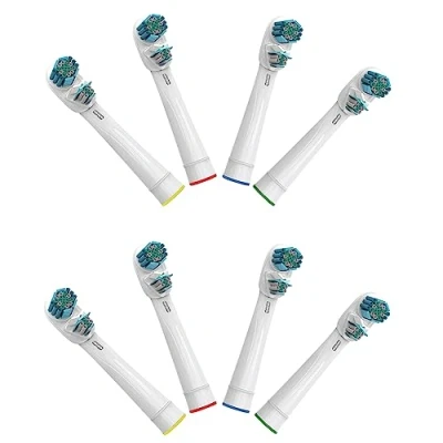 Afbeelding van Reserveborstelkoppen voor Braun Oralb elektrische tandenborstels, generieke navulling Dual Clean 8 stuks