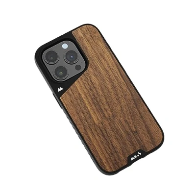 Afbeelding van Mous Case voor iPhone 15 Pro met MagSafe Limitless 5.0 Walnoot Hoesje Schokbestendig