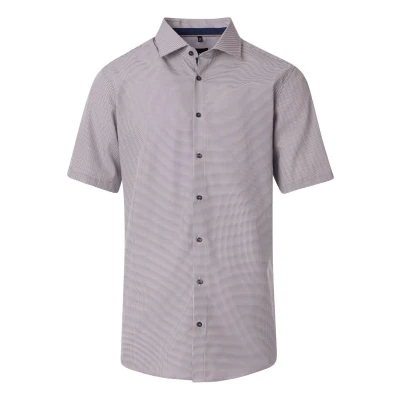 Afbeelding van Venti Modern Fit Overhemd Korte mouw blauw/wit