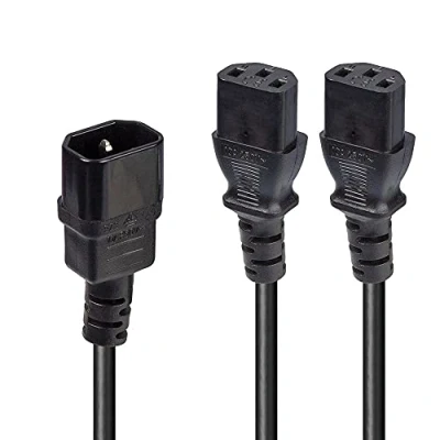 Afbeelding van Lindy 30039 2m 2 x C13 aansluiting Zwart electriciteitssnoer