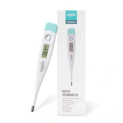Afbeelding van EUROPAPA Digitale koortsthermometer voor baby&#039;s, kinderen en volwassenen, thermometer oraal, axillair of rectaal, waterdicht met koortsalarm (groen)