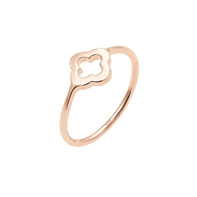 Afbeelding van Elli Basic Cloverleaf Ring, Dames, Maat: 54, Roségoldfarben
