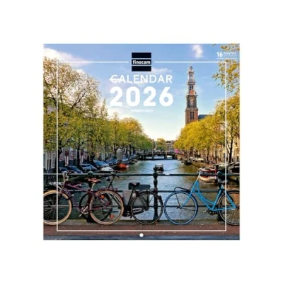 Afbeelding van Finocam Wall Calendar 2026 30x30 cm Month to View January December + Sep. Dec. 2025 (4 months) reduced Images Amsterdam International