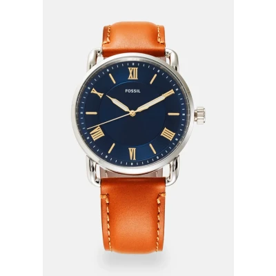 Afbeelding van Fossil FS5661 Horloge Copeland staal leder zilverkleurig bruin 42 mm