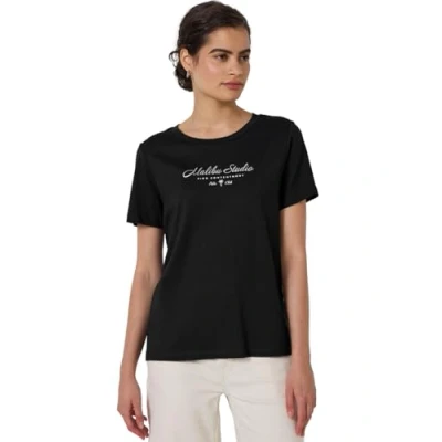 Afbeelding van Street One Studio MIT Folienwording Tshirt print, Dames, Maat: 40, Schwarz
