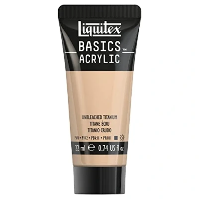 Afbeelding van Liquitex 8870486​ Basics acrylverf Unbleached Titanium, 22 ml tube, lichtecht, waterbestendig, voor het schilderen en decoreren van hout, metaal, keramiek, kunststof, canvas