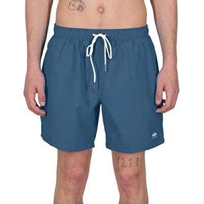 Afbeelding van Alpha Industries Basic SWIM Zwemshorts, Heren, Maat: 3XL, Blau