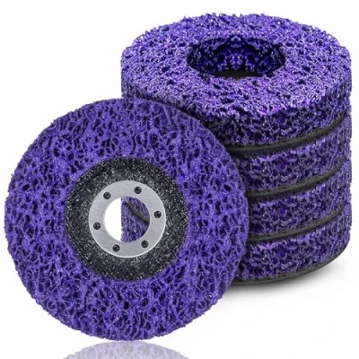 Afbeelding van 125mm CSD Slijpschijf, 5 Stuks Paarse Reinigingsschijf Set, Boor Voor Nylon Doek Schijf, Schone Strip Boren Roller