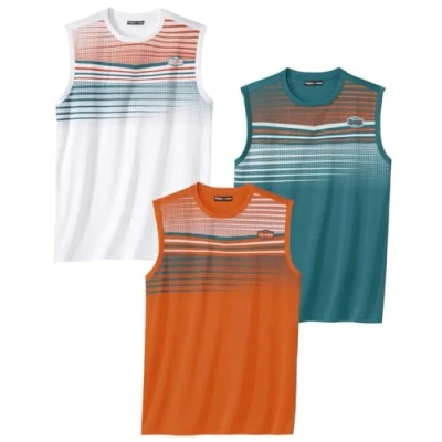 Afbeelding van ATLAS FOR MEN Verpakking mouwloze sport T shirts tanktops verkrijgbaar in grote maten van M tot 5XL, donkeroranje, smaragdgroen, wit., XXL