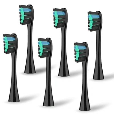 Afbeelding van 6 stuks borstelkoppen compatibel met My Variations elektrische tandenborstel, reserveborstels geschikt voor sonische tandenborstel (zwart)