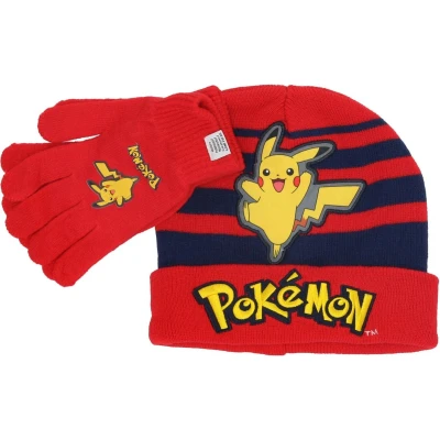Afbeelding van Pokemon Muts en handschoenen Rood