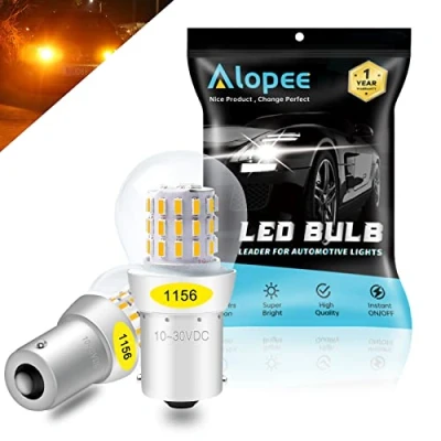 Afbeelding van Alopee P21W BA15S 1156 Amber/Geel Switchback LED Lampen, AK 3014 39 SMD10 30V Vervanging Lampen Voor Richtingaanwijzers Staart Back up