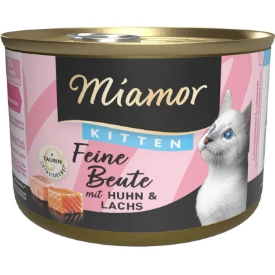Afbeelding van Miamor Feine Beute blik kitten 12x185g Kip &amp; zalm
