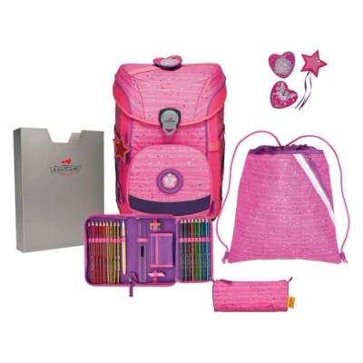Afbeelding van DerDieDas Schooltas Set 5 delig Ergoflex Easy Pretty Unicorn 2023, roze