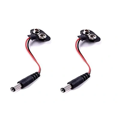 Afbeelding van HeyNana 2 stuks 9V batterijknop stekker kabel 2,1 x 5,5 mm DC batterijhouder clip