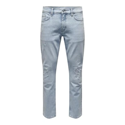 Afbeelding van ONLY &amp; SONS heren jeans, blauw (light blue denim), 28W x 30L
