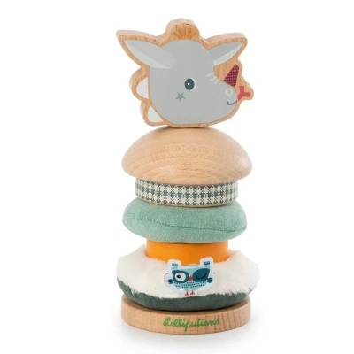 Afbeelding van Lilliputiens Houten en stoffen stapelpiramide Joe