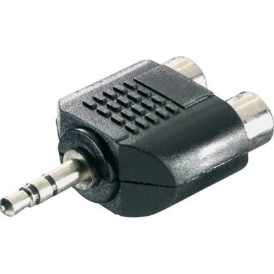 Afbeelding van SpeaKa Professional SP 7870248 Jackplug / Cinch Audio Y adapter [1x male 3,5 mm 2x koppeling] Zwart