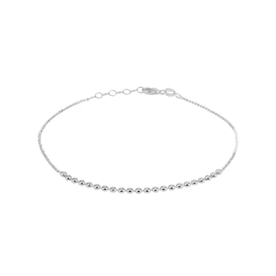 Afbeelding van YO&amp;NO Enkelbandjes Zilver Ballchain Bolletjes 26cm Sieraden Vrouw Gerhodineerd 925