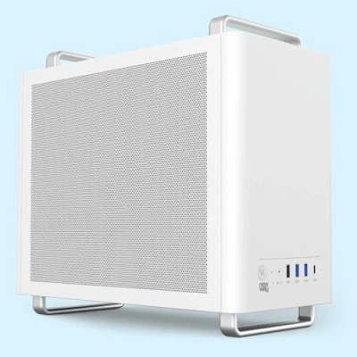 Afbeelding van NEWWAY 2025 Nieuw NC1 Mini Tower PC behuizing Compatibel met ITX, Micro ATX Type C USB 1 x ventilator inbegrepen 9 mm 3 pins Molex Metalen wand Mesh (wit)