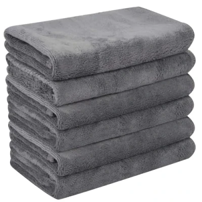 Afbeelding van Microvezel make up remover doek gum ultrazacht gezichtsreinigingsdoek washandjes gezicht herbruikbaar en hypoallergeen 30cmx30cm 6 pack grijs