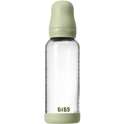 Afbeelding van BIBS Fles Medium Flow 240 ml Silicone/Glas Sage