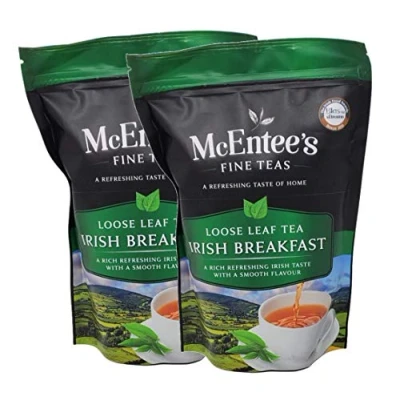 Afbeelding van McEntee&#039;s Irish Breakfast Tea (pak van 2) zakken 250 g vakkundig gemengd in Ierland. Een traditionele Ierse melange thee uit Ceylon en Assam
