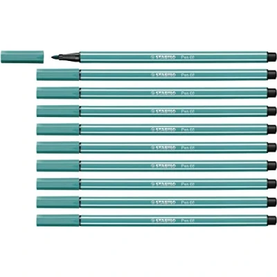 Afbeelding van Premium Viltstift STABILO Pen 68 10 stuks turquoise blauw