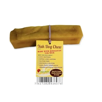 Afbeelding van Himalaya Everest Yak Chew Milk Dog Chews, Chew, Langdurige kauwen, natuurlijke jak kauwtraktatie voor uw hond, puppy (1 stuk middelgrote jakkauw)
