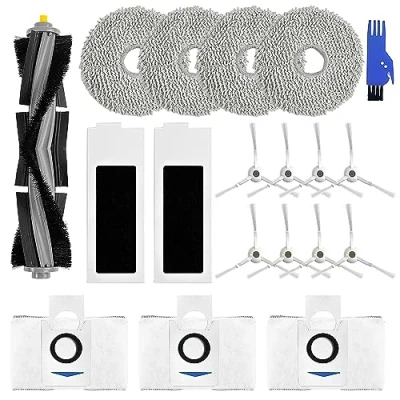 Afbeelding van Taipintee 19 stuks reserveaccessoires voor Ecovacs Deebot T20 Omni, reserveonderdelen robotstofzuiger, 1 rolborstel, 8 zijborstels, 2 HEPA filters, 4 reinigingsdoeken, 3 stofzakken, kleine