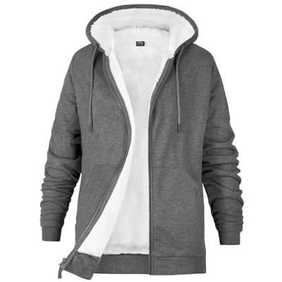 Afbeelding van CityComfort Dameshoodie met fleece voering en ritssluiting hoodie vrouwen tieners S XL warme gezellige bovenkleding volledige rits loungewear cadeaus voor haar, houtskool,