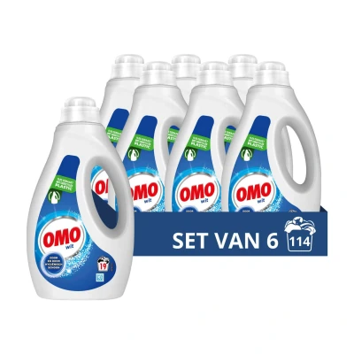 Afbeelding van Omo Wit vloeibaar wasmiddel 6 x 19 wasbeurten voordeelverpakking 114