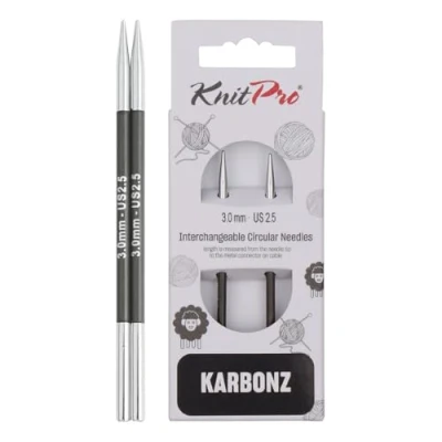 Afbeelding van Knitpro Karbonz (3,00 mm) Speciale cirkelvormige verwisselbare naaldtips 1 Stuk