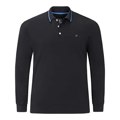 Afbeelding van Jan Vanderstorm loose fit polo Plus Size ELLIS zwart