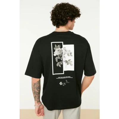 Afbeelding van Trendyol TMNSS21TS1223 Volwassenen Mannen T shirt Single pack Zwart 2XL