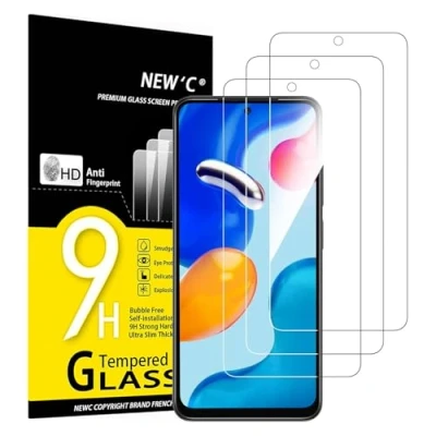 Afbeelding van NEW&#039;C 3 Stuks, Screen Protector voor Xiaomi Redmi Note 11 (6.43 Inch), 11S, Gehard Glass Schermbeschermer Film 0.33 mm ultra transparant, resistent