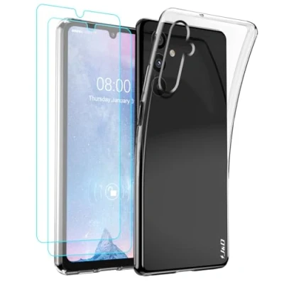 Afbeelding van J&amp;D Compatibel voor Samsung Galaxy A05s Hoesje, Kristalhelder Anti Geel Hoesje met (2 Stuks) Schermbeschermers, Schokabsorberend Siliconen TPU Hoes A05s, Niet A05, Transparent