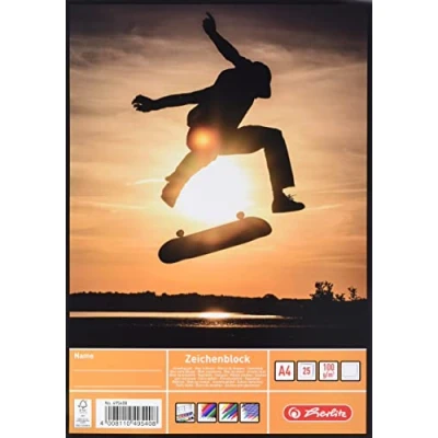 Afbeelding van Herlitz Tekenblok A4, houtvrij papier, 100 g/m², 25 vellen, wit