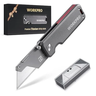 Afbeelding van WORKPRO Titanium CNC bewerkt hobbymes met extra 10 messen, aluminium handvat