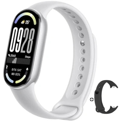 Afbeelding van Xiaomi Mi Smart Band 10 (2025) Smartwatch, 1,72&quot; AMOLED scherm, 21 dagen batterijduur, 150+ sportmodi, 5 ATM waterdicht, 24/7 hartslag &amp; SPO₂ monitoring, slaapanalyse, HyperOS 2 Silver