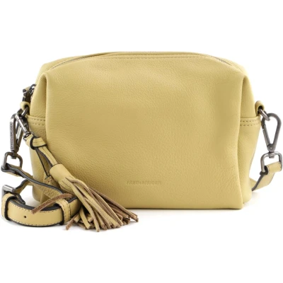 Afbeelding van FREDsBRUDER Leren Schoudertas Happy Collection Puk Crossbody Bag Leaf Geel