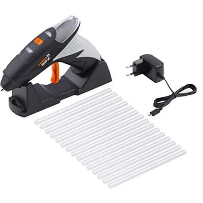 Afbeelding van Meister MHP36 5464500 Accu lijmpistool 3,6 V, met laadstation en afdruipbak, micro USB, 1 minuut opwarmtijd, inclusief lijmstiften, voor doe het zelfprojecten knutselwerk