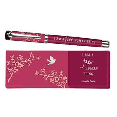 Afbeelding van moses. Libri_x Rollerbalpen Charlotte Brontë, inktpen met verwisselbare blauwe vulling, bedrukt citaat van in geschenkdoos, 1 stuk (1 stuk)