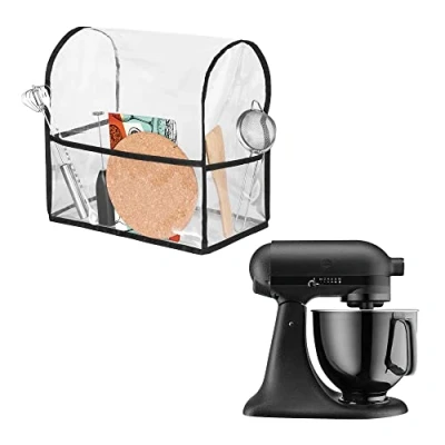 Afbeelding van kwmobile beschermhoes voor staande mixer geschikt KitchenAid 4,3 4,8 liter 3 zijvakken Afdekhoes van TPU in transparant / zwart