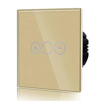 Afbeelding van BSEED Dimmer 700W Touch Wandlamp Schakelaar Gehard Glas Panelen Werkt met Dimbare LED Verlichting 1 Manier Goud