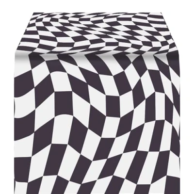 Afbeelding van Talking Tables Zwart wit Alice in Wonderland papieren tafelkleed Wegwerp tafelkleed, recyclebaar thuis, benodigdheden voor Mad Hatter Tea Party, Onederland verjaardag, Moederdag, babyshower, 120 x