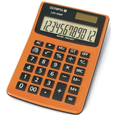 Afbeelding van Olympia LCD 1000P Bureaurekenmachine Oranje Aantal displayposities: 12 werkt op zonne energie, batterijen (b x h d) 106 40 158 mm