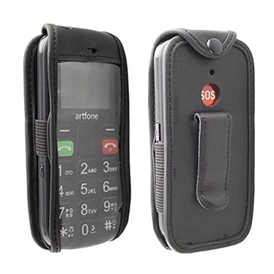 Afbeelding van caseroxx Leren tas met riemclip voor Artfone CS181 uit echt leer, mobiele telefoonhoes riem (met venster gemaakt van vuilafstotende transparante film erin zwart)